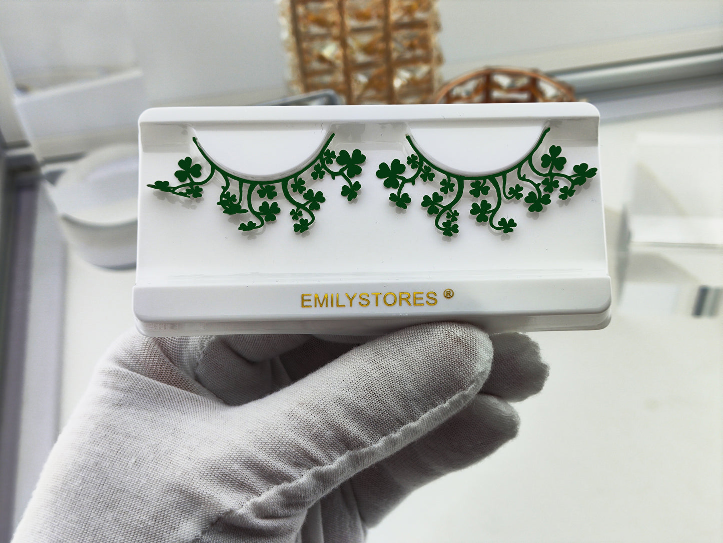 Green Lashes Shamrock 3D Clover Leaves Leprechauns For St. Patrick's Day Masquerade Halloween Costume Eyelashes 1 Pair