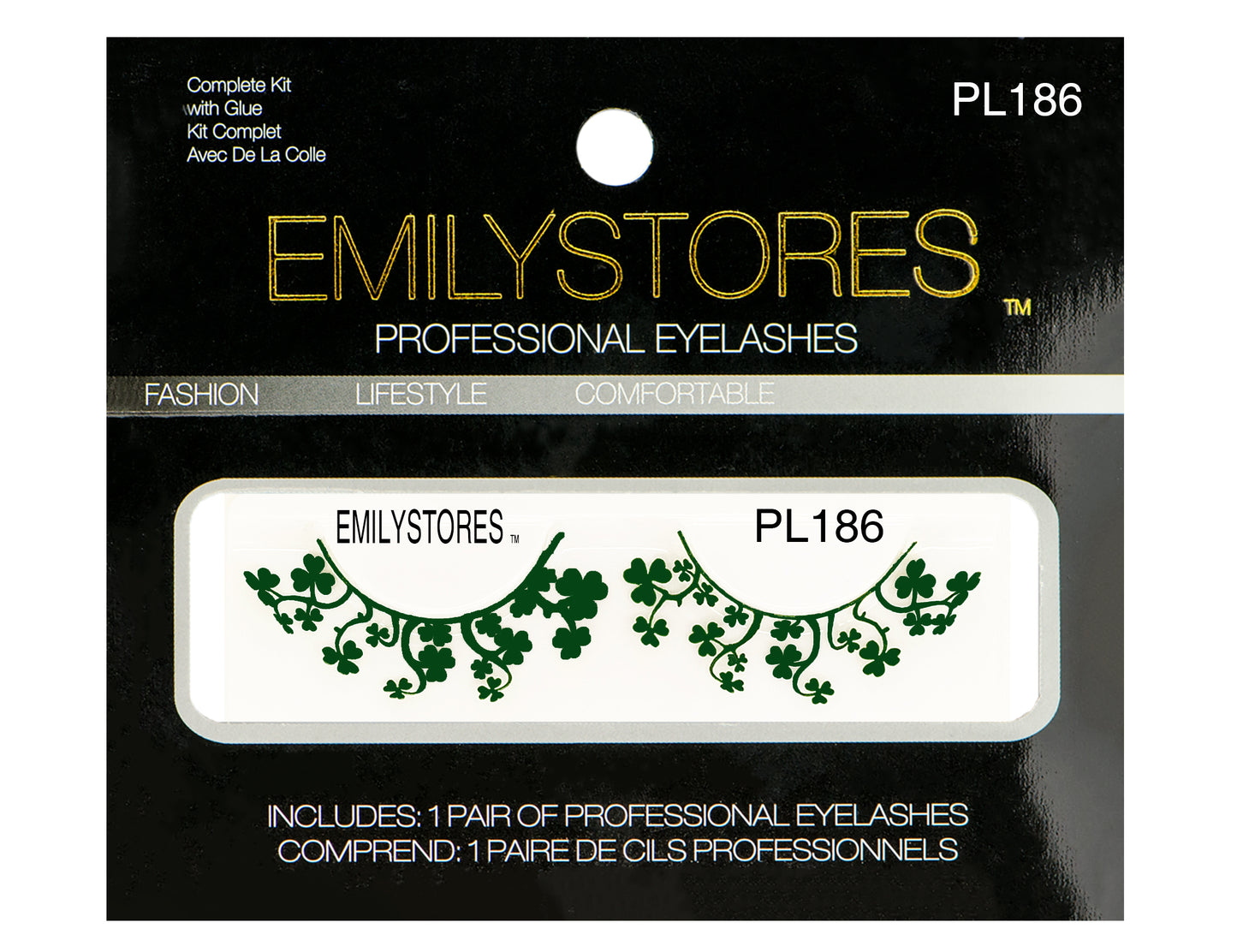 Green Lashes Shamrock 3D Clover Leaves Leprechauns For St. Patrick's Day Masquerade Halloween Costume Eyelashes 1 Pair